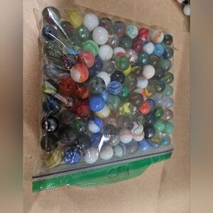 Possible Vintage Marbles 100 Per Bag. Not sure what's in the bag (Bin19 Bag5)